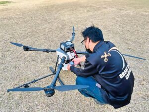 来週に実施される「空中散布講習」に向け整備飛行