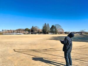 目視飛行をし機体の動向を注視していきます
