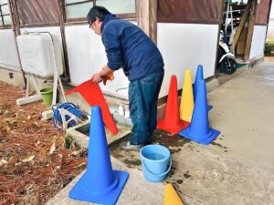講習キットのメンテナンス。飛行点検同様です