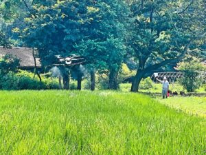 「補助者」空中散布に補助者は不可欠です