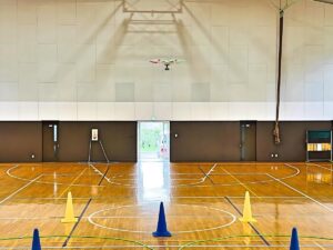 高度3.5mを対面飛行。この後、ATTI飛行へ移行