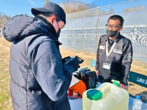 「飛行前点検」散布機も同様16大項目を点検します