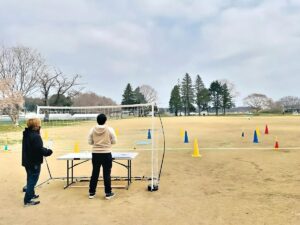 この風速をチャレンジするKさん。風にも負けず状態