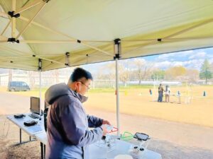 「実技」「シュミレーター」「飛行前点検」と3ブース