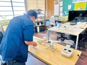 初日は飛行前後点検。16大項目8大項目を学習します