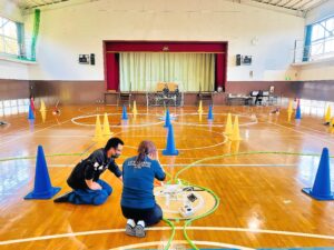 2コート設営。奥は一等、手前は二等実技訓練