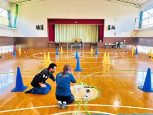 2コート設営。奥は一等、手前は二等実技訓練