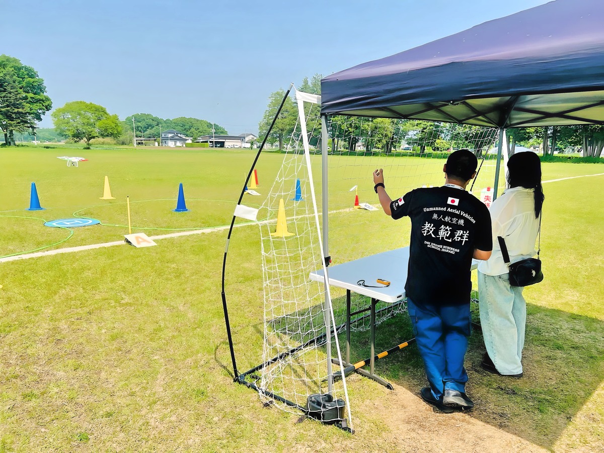 一等を希望されるドローン飛行体験。まずはPモード