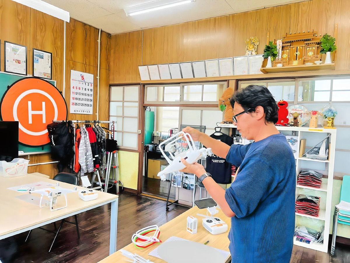 「飛行前点検」目視緩衝点検。1項目抜けると減点大です