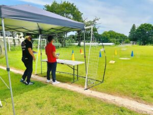 「離陸」6方向確認、プロペラ起動脱着確認