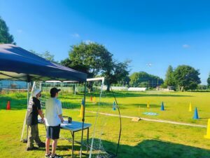 風速4m/sの中、対風対策飛行中。ホバリングが鍵