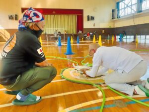 飛行前点検ではランディングギアを固定しての電源ON