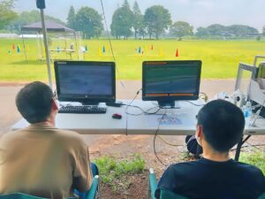 空中停止（ホバリング）は基本中の基本。一等は当て舵訓練