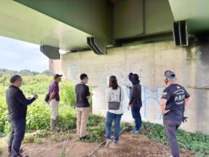 一級河川4車線橋梁桁を近接目視点検から