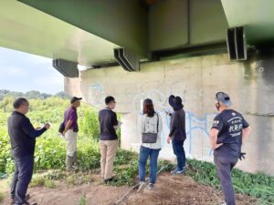 一級河川4車線橋梁桁を近接目視点検から