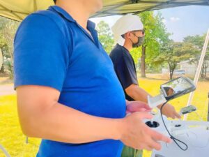 Tさんは当て舵に苦戦。操舵入力が遅れ気味になります