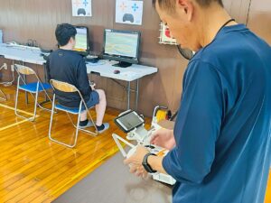 修検前は念入りに点検作業。シュミレーターは8の字